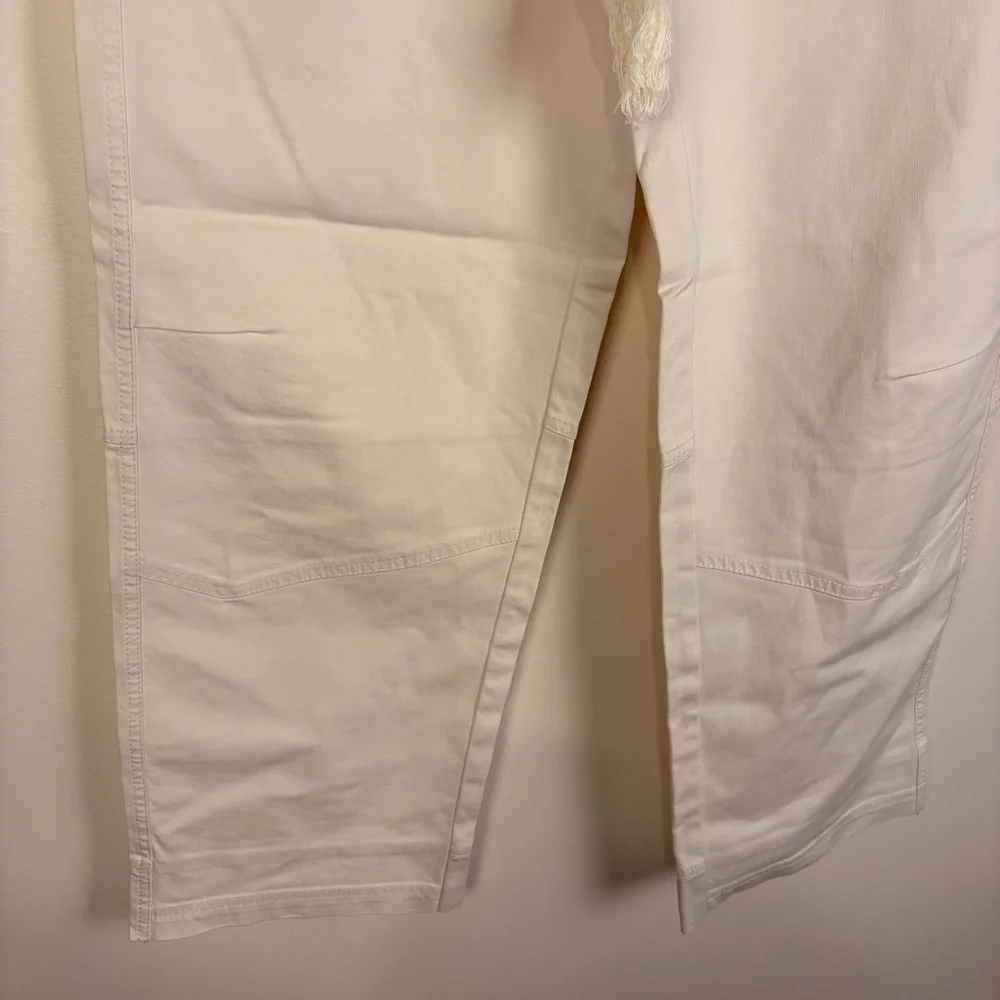 Sundance Cream Wide Leg Pants Rope Waist Tie Loose Fit Boho Casual